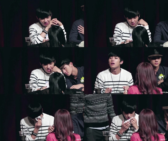 TEENTPのチャンジョが、ファンサイン会で涙を見せた。