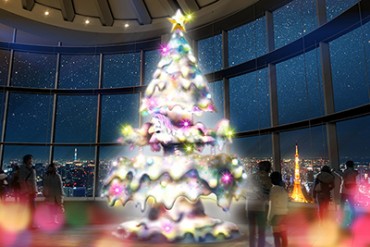 海抜250m六本木ヒルズ展望台に、増田セバスチャンが手掛けた幻想的なクリスマスツリーが登場