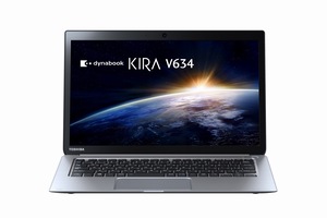 世界最長という約22時間のバッテリー駆動と約1.12kgの軽量筐体を実現した13.3型スリムノートPC「dynabook KIRA V634/27K」