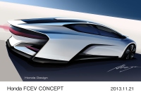 ホンダが20日、2013年ロサンゼルスオートショーで公開した新型の燃料電池電気自動車（FCEV）「Honda FCEV CONCEPT」（写真提供：ホンダ）