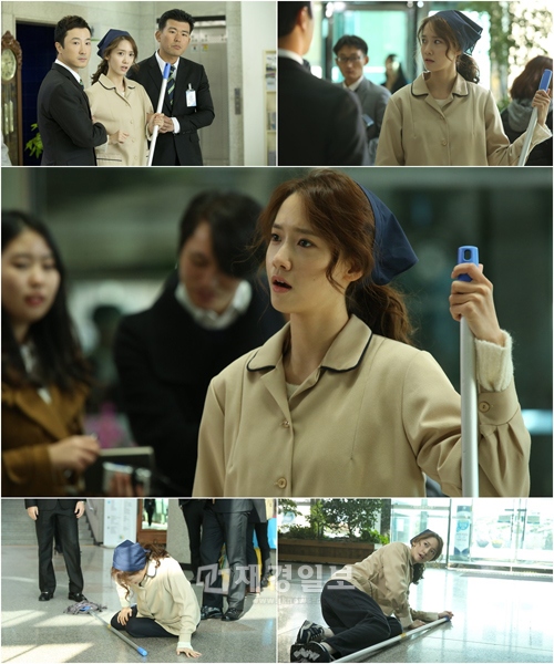 少女時代ユナが三角巾を巻いて“掃除のおばちゃん”に変身し、熱演を繰り広げてネットユーザーらの視線を引きつけている。