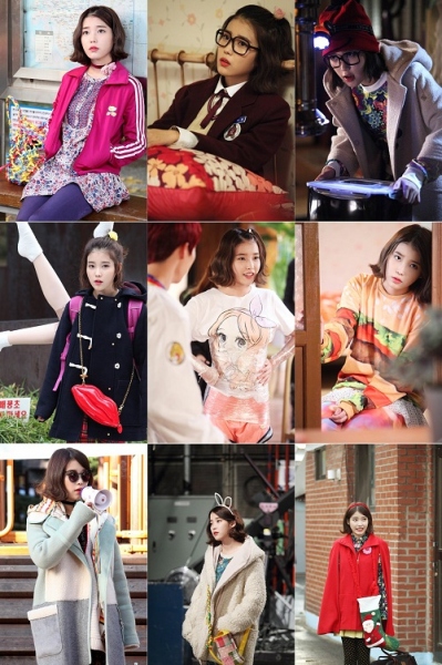 水木ドラマ『綺麗な男』で毎週ブラウン管を圧倒するような新感覚ファッションを見せているIU。写真＝グループエイト