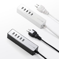 スマートフォンやタブレットなどを最大5台まで同時に充電することができるサンワダイレクトのUSB充電器「5ポートUSB充電器 700-AC007シリーズ」