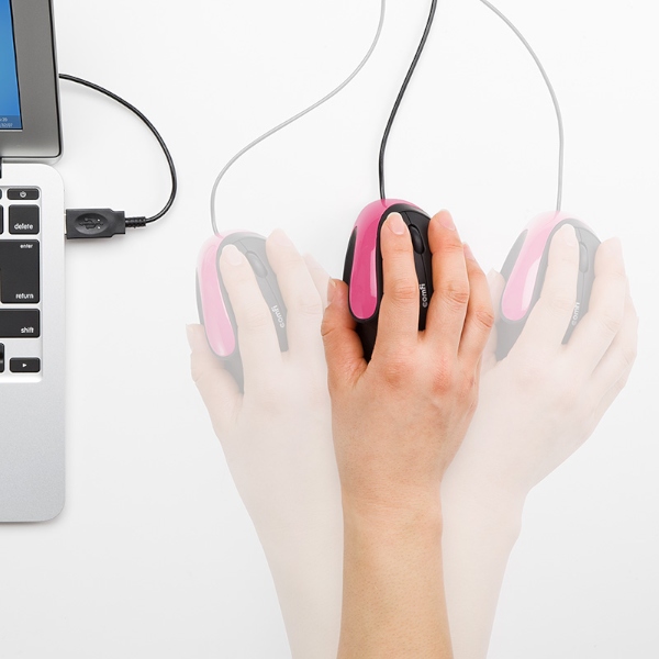 手首や肩への負担を軽減したエルゴノミクスマウス「エルゴ ミニマウス　400-MA057シリーズ」