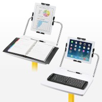 iPadなどのタブレットを机上に取り付けられるサンワサプライのカート製品
