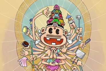 「漫画家による仏の世界展」レレレのおじさんが千手観音に！ゴルゴ13も登場