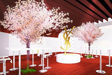 六本木ヒルズに一足早く桜が登場！イヴ・サンローラン・ボーテが2日間限定のお花見イベント開催