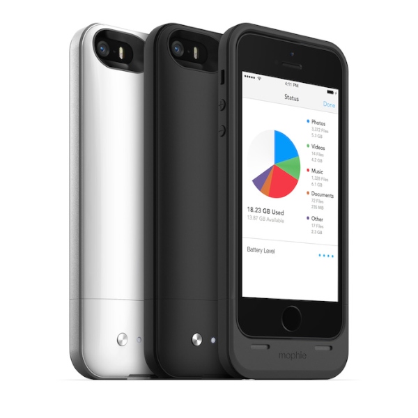 iPhone 5s / 5向けのストレージ内蔵バッテリーケース「mophie space pack ストレージ内蔵バッテリーケース for iPhone 5s/5」