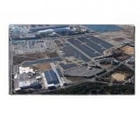 姫路発電所。発電出力は10MW。出光にとっては門司発電所に続く2件目のメガソーラーとなる。