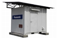 パナソニック　エコソリューションズの太陽光独立電源パッケージ「パワーサプライコンテナ」の外観イメージ（同社発表資料より）