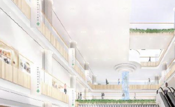 セブン&アイ・ホールディングスが2014年秋に神奈川県川崎市中原区の武蔵小杉駅付近でオープン予定の商業施設「グランツリー武蔵小杉」の内観イメージ