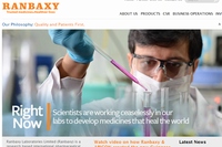 第一三共のインド子会社ランバクシー・ラボラトリーズのWebサイト
