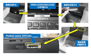 ソニーが公開した「VAIO Fit 11A」の製品型名の確認方法 ソニーが公開した「VAIO Fit 11A」の製品型名の確認方法