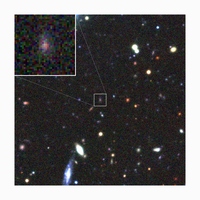 超新星PS1-10afxが現れた領域の超新星出現前のカナダ-フランス-ハワイ望遠鏡 (CFHT) による画像。四角の中心部に超新星が現れた。(Kavli IPMU/CFHT)