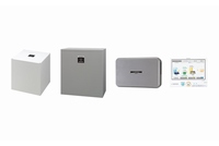 シャープが発売するクラウド蓄電池システム。左からリチウムイオン蓄電池本体(屋内設置用)<JH-WB1401>(屋外設置用)<JH-WB1402>
ハイブリットパワーコンディショナ<JH-42EM2P>
マルチエネルギーモニタ<JH-RWL6V>