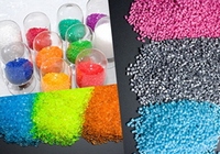 合弁会社の所在地を示す図と樹脂コンパウンド（豊田通商の発表資料より）