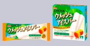 森永乳業がチョーヤ梅酒と初めてコラボレーションした「チョーヤウメッシュアイスバー（1本入り、7本入り）」