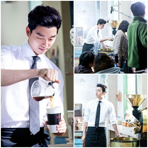 コン･ユがバリスタに変身した。写真＝management soop