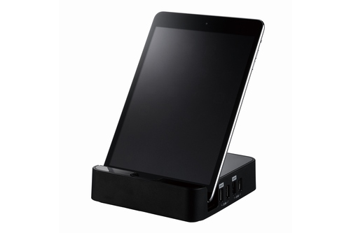 タブレット端末のスタンドにもなる4ポートUSB給電機能付OAタップ「PPS-UTAP4」
