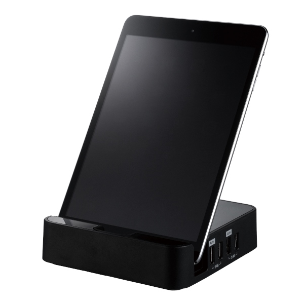 タブレット端末のスタンドにもなる4ポートUSB給電機能付OAタップ「PPS-UTAP4」