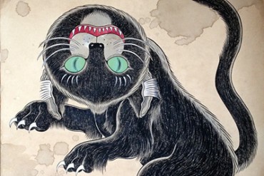 石黒亜矢子「化け猫と幻獣」展が新宿で開催 - 京極夏彦の書籍装丁画も描く“妖怪”アーティスト