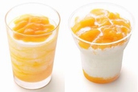 モスフードサービスは「果肉あじわうマンゴーシェイク」と「果肉あじわうマンゴー氷」の2種類を7月8日から8月下旬まで、期間限定で販売する。