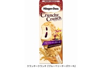 ハーゲンダッツは、濃厚でクリーミーなアイスと、さまざまな食感の楽しめるクランチークランチ「ブルーベリーチーズケーキ」を新発売する。