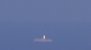 スペースX社、ファルコン9ロケット第1段の着水試験の空撮映像を公開（image credit: SpaceX）