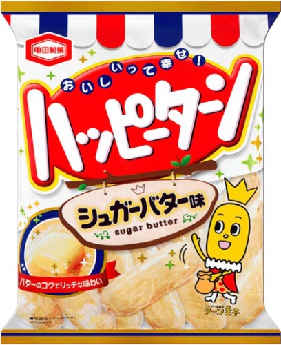 亀田製菓が9月15日に発売する「100g ハッピーターン シュガーバター味」