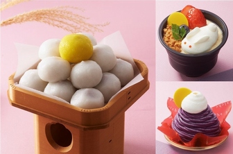シャトレーゼが期間限定で販売する十五夜のお月見をイメージした洋菓子と和菓子