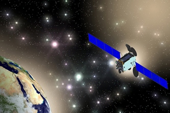 三菱電機がカタールの国営衛星通信事業者から受注した通信衛星「Es'hail 2」のイメージ（三菱電機の発表資料より）