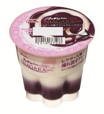 「プッチンプリン」史上、最大量となるフルーツソースが組み合わされた大人向けのプッチンプリン『プッチンプリンナイアガラソースが9月22日に発売される。