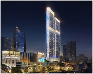 三井不動産と三井不動産レジデンシャルは、タイ・バンコクの中心エリアで2つの超高層マンション事業を推進する。写真は、「アシュトン・アソーク」の完成予想パース（両社の発表資料より）