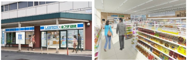 フタバ図書とローソンは、本、DVD、CD、ゲームなどを扱う複合書店とコンビニエンスストアの一体型店舗「ローソン フタバ図書 GIGA広島駅前店」を10月23日にオープンさせる。