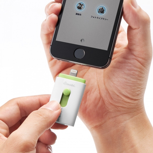 サンワダイレクトは、Lightningコネクタ搭載のUSBメモリ『LightningUSBメモリGmobi iStick(iPhone6/6Plus/iPad Air対応)600-IPLNシリーズ』を新発売した。