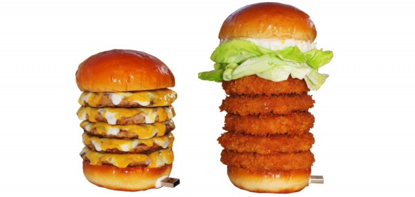ロッテリアは、絶品バーガーシリーズの7周年を記念して『タワー・ツリーバーガー実物大USB』プレゼントキャンペーンを10月4日より開始する。