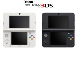 「Newニンテンドー3DS」は、従来機「ニンテンドー3DS」と同じく、標準タイプと大きめのLLタイプの2種類が発売された。希望小売価格は標準タイプ:16000円(税別)、LLタイプ:18800円(税別)。※画像は標準タイプ。こちらのサイズには、着せ替えプレートも販売されている。 「Newニンテンドー3DS」は、従来機「ニンテンドー3DS」と同じく、標準タイプと大きめのLLタイプの2種類が発売された。希望小売価格は標準タイプ:16000円(税別)、LLタイプ:18800円(税別)。※画像は標準タイプ。こちらのサイズには、着せ替えプレートも販売されている。