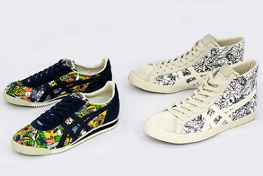 オニツカタイガー×ノワートの限定スニーカー登場 - 虎や小鳥などのグラフィックデザイン