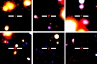 今回の観測で見つかった131億光年先のライマンα輝線銀河（LAE銀河）のカラー画像。