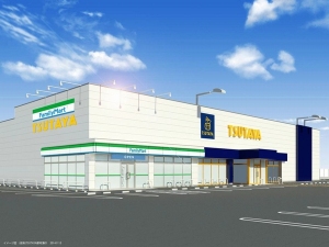 ファミリーマートとワンダーコーポレーションの一体型店舗のイメージ（両社の発表資料より）