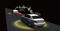 車車間通信を活用した通信利用型レーダークルーズコントロールのイメージ（写真提供：トヨタ自動車）