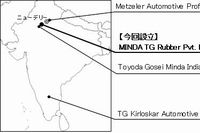 インドにおける豊田合成グループ4拠点の所在地(豊田合成の発表資料より)