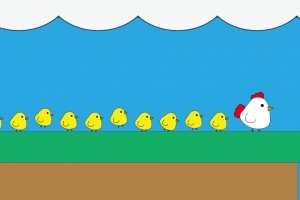 ひよこちゃんがんばれ！ - iPhone アプリ 「Jumping Chicken 激ムズだよ！」