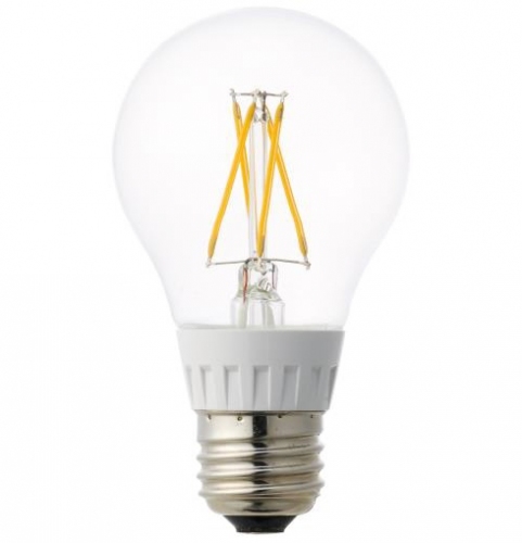 “白熱電球のフィラメント”を再現した「ルミナス LED 電球『クリアタイプ』」（ドウシシャの発表資料より）