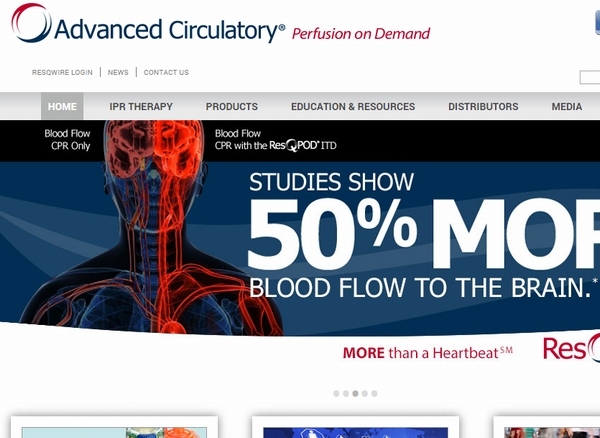 旭化成のグループ会社ZOLLは、心肺蘇生補助デバイスの胸腔内圧制御機器の製造・販売を行うAdvanced社を買収する。写真は、Advanced社のWebサイト。