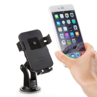 片手で簡単にセットできるオートホールド機能を搭載した『iPhone 6 Plus・スマートフォン車載ホルダー200-CAR036』 片手で簡単にセットできるオートホールド機能を搭載した『iPhone 6 Plus・スマートフォン車載ホルダー200-CAR036』