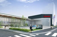 都のFCV補助金は約100万円。写真は政府の規制緩和に伴って可能となる「セブン・イレブンと水素ステーション併合」店舗イメージ