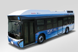 燃料電池システム「トヨタフューエルセルシステム」を搭載した燃料電池バス「トヨタ FC BUS」(写真提供：トヨタ自動車)