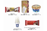 明治は中国広東省に新設したアイスクリーム工場の生産を1月初旬より開始し、下旬より華南地域を中心に順次販売開始する。写真は、販売商品ラインナップの一部（明治ホールディングスの発表資料より）