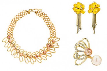 アクセサリーブランド「アデル」2015春夏新作、ヴィンテージパールやボタンを使用